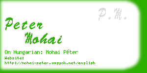 peter mohai business card